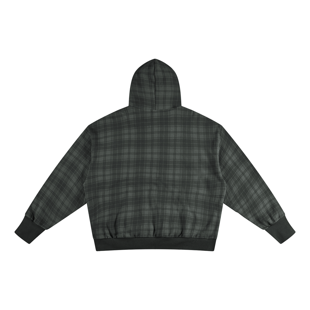 LW 123  Plaid Color Block Hoodie