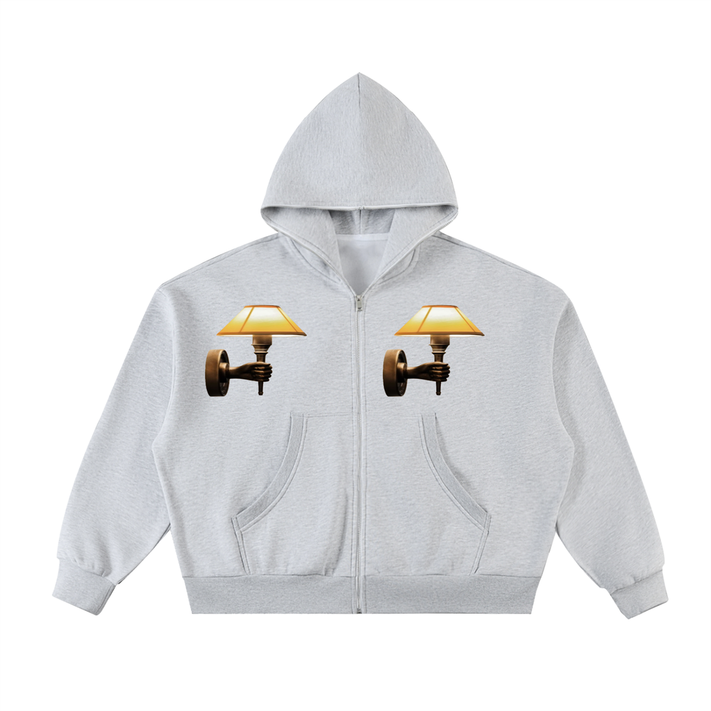 LW 123 Fleeced Full-Zip Boxy Hoodie