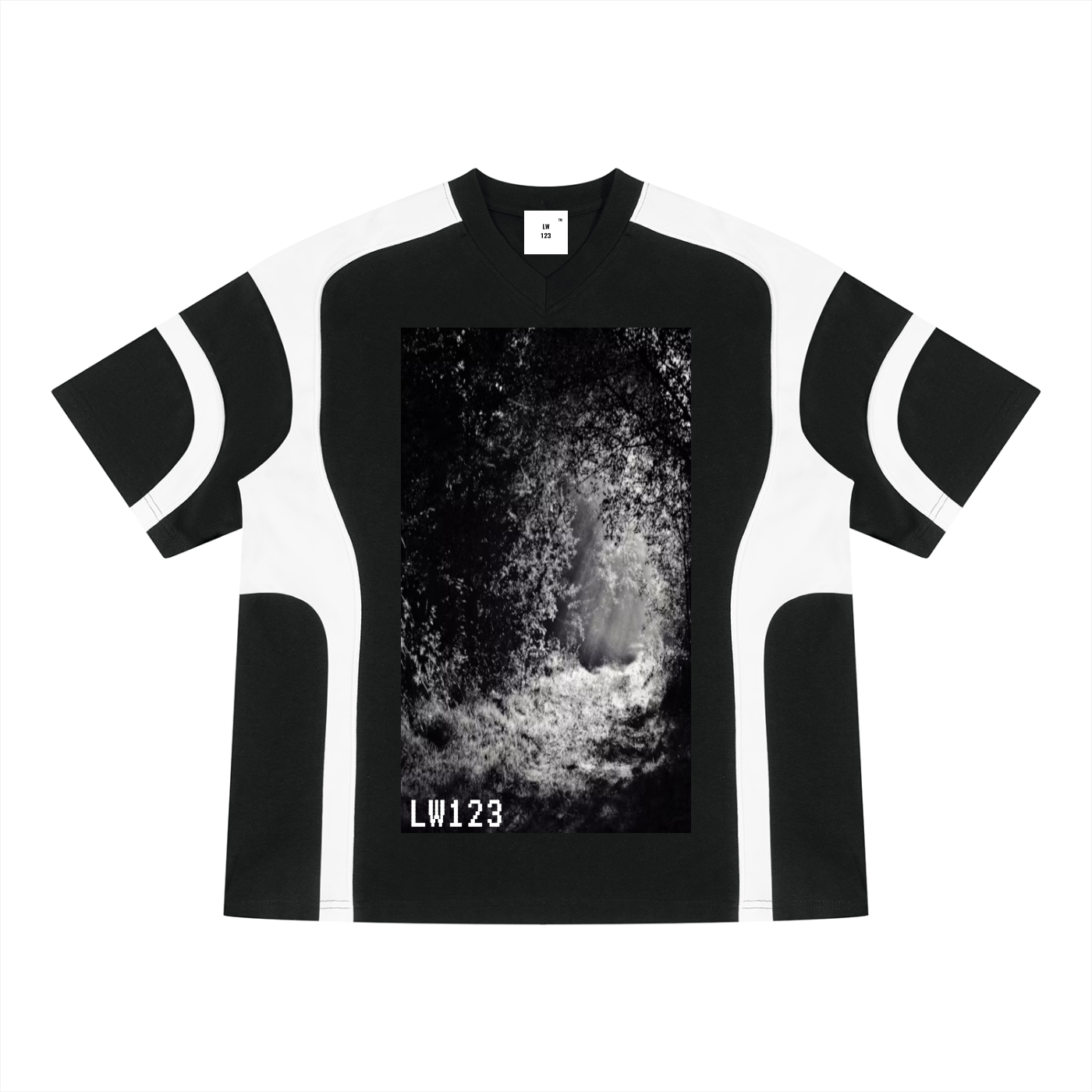 LW 123 Unisex Color Block V-Neck T-Shirt