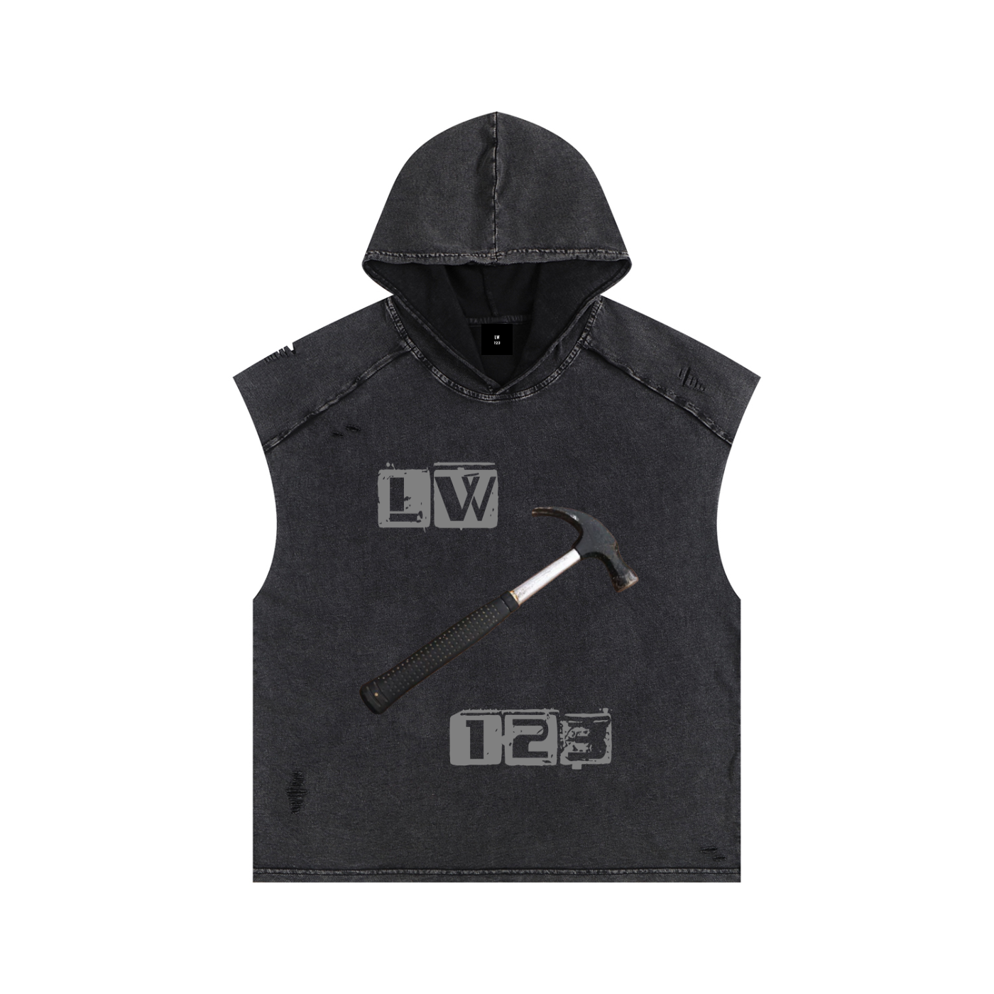 Snow Washed Boxy Hooded Tank Top