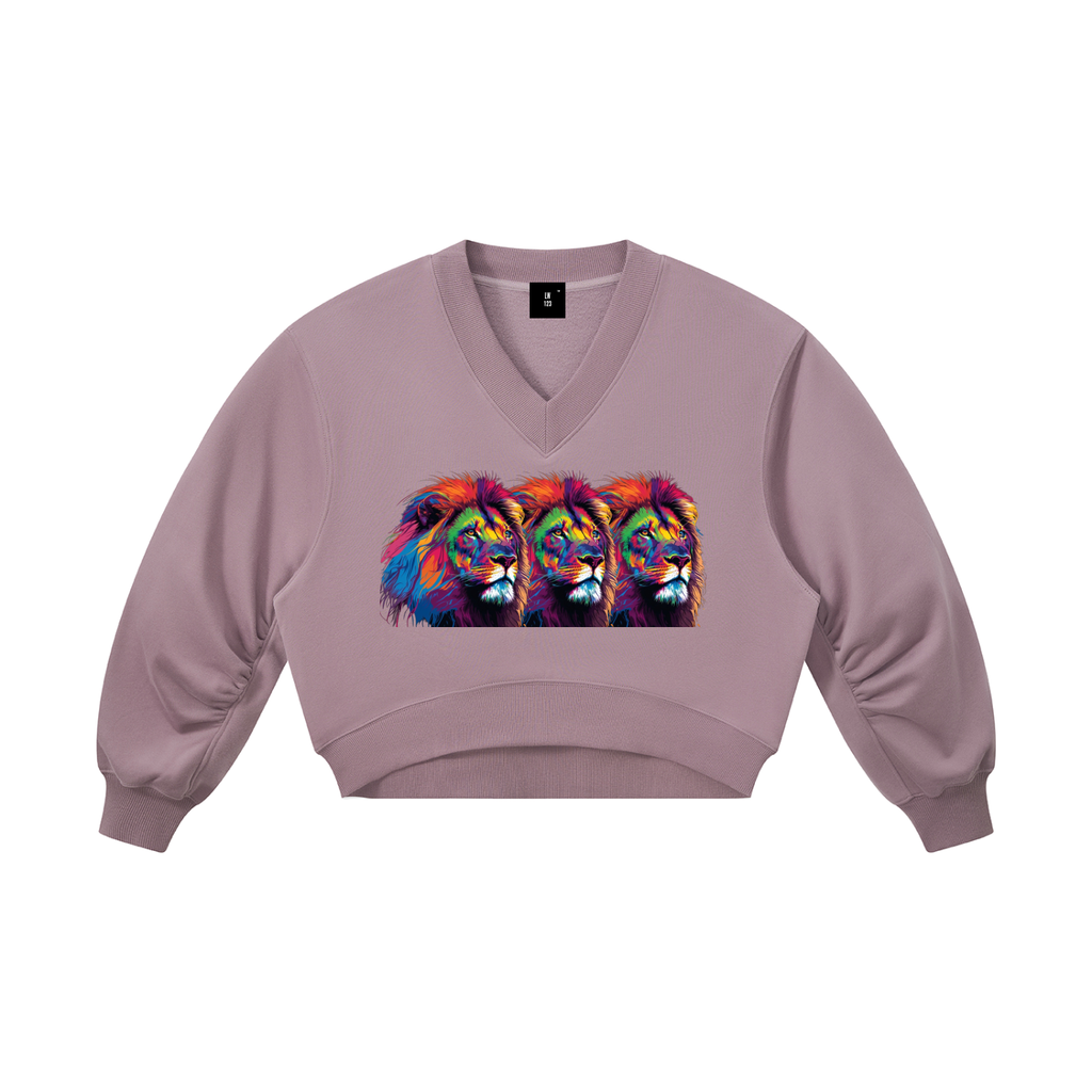 LW 123 Women’s Crop V-Neck Sweatshirt