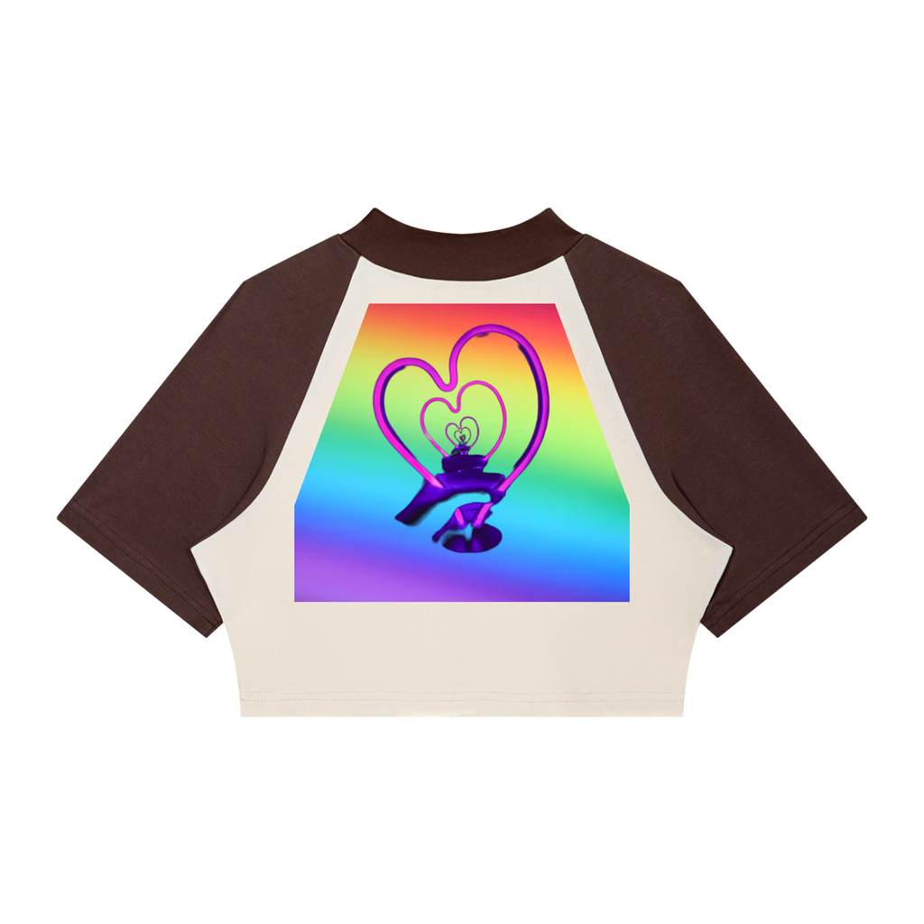 LW 123 Women’s Color Block Raglan Crop T-Shirt