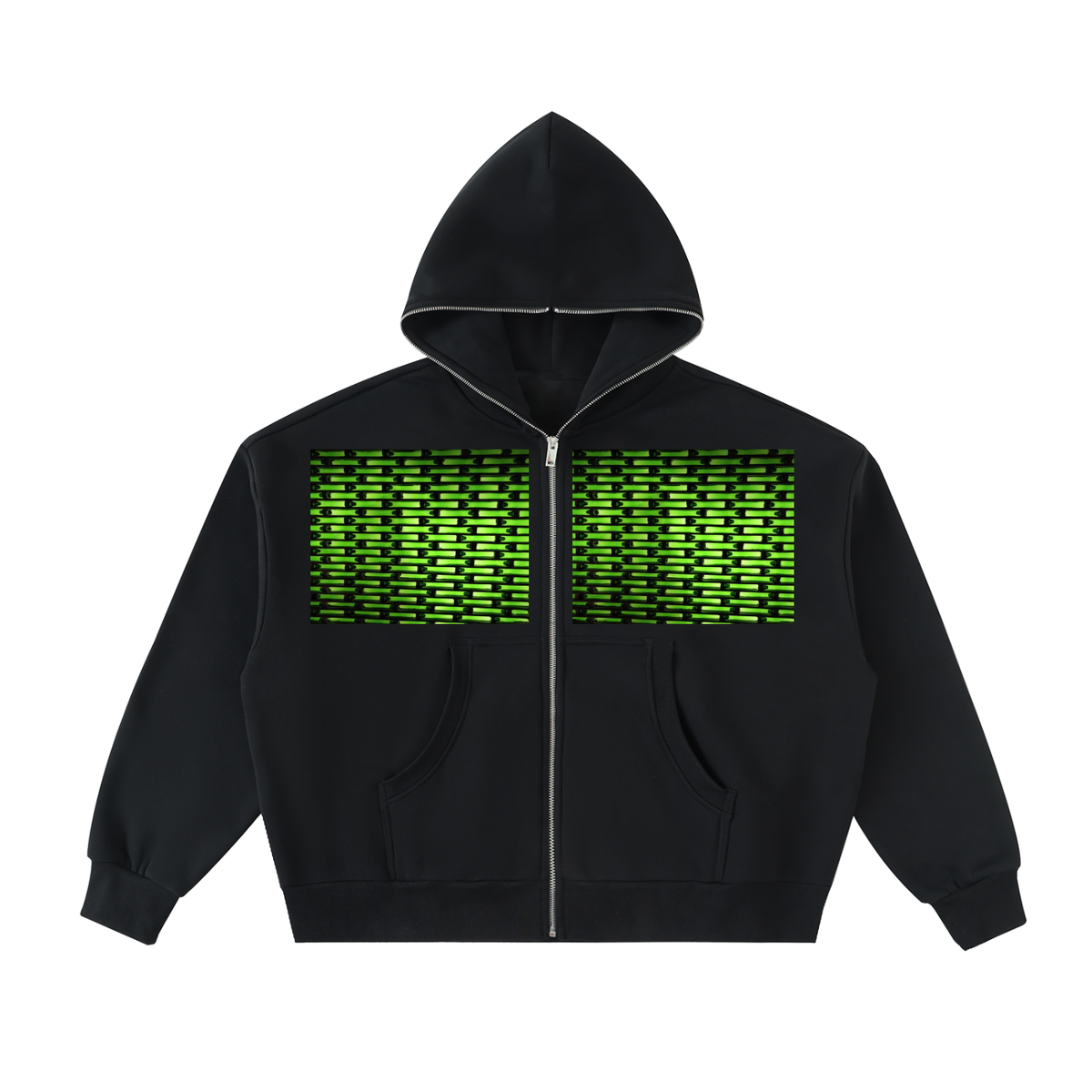 LW 123 Fleeced Full-Zip Boxy Hoodie
