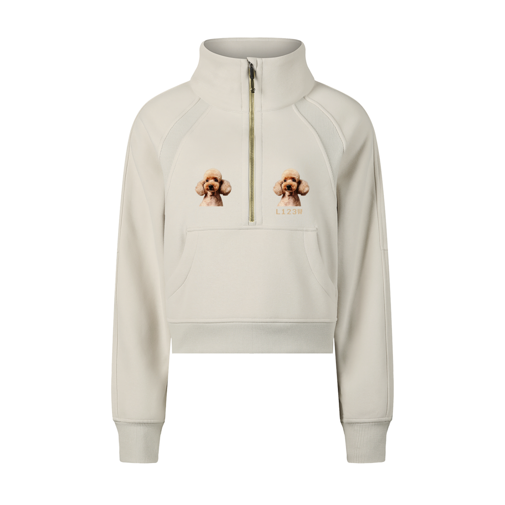 Cropped Half-Zip Sweatshirt