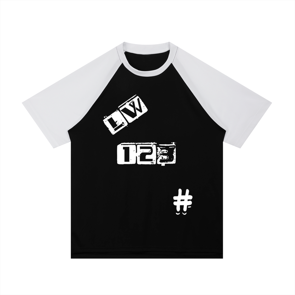 Contrast Raglan Sleeve Mesh T-Shirt