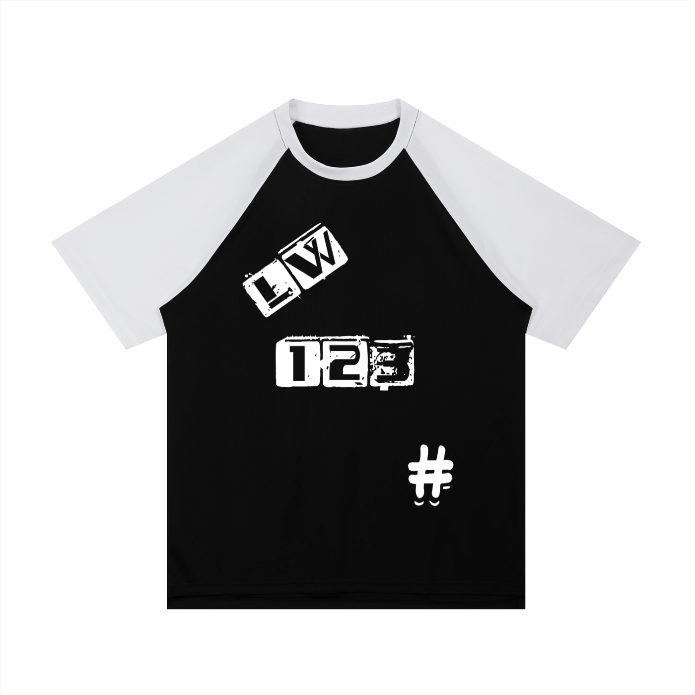 Contrast Raglan Sleeve Mesh T-Shirt