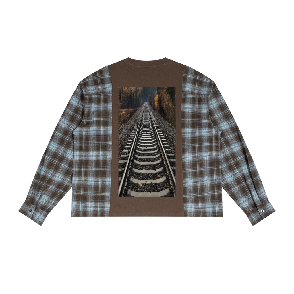 LW 123 Plaid Panel Long Sleeve T-Shirt