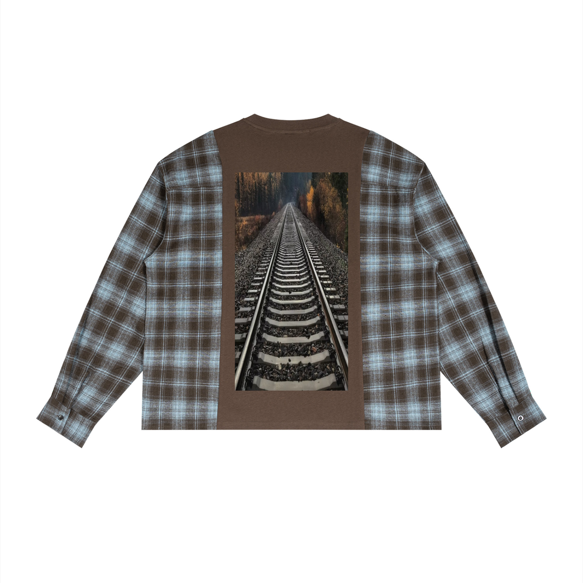 LW 123 Plaid Panel Long Sleeve T-Shirt