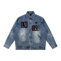 Vintage Wash Zip Up Denim Jacket
