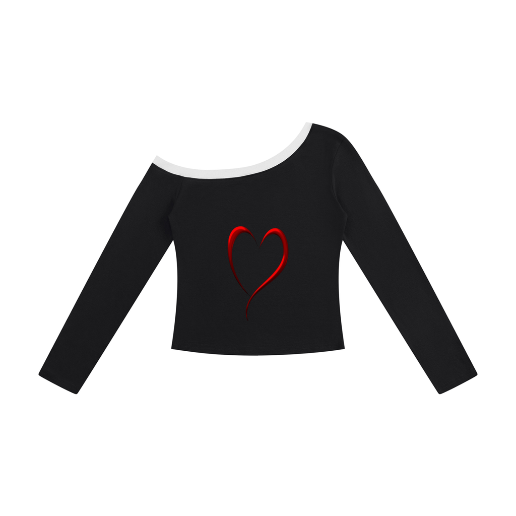LW 123 Women’s Color Block Off-the-Shoulder T-Shirt