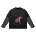 LW 123  Vintage Wash Distressed Layer T-Shirt