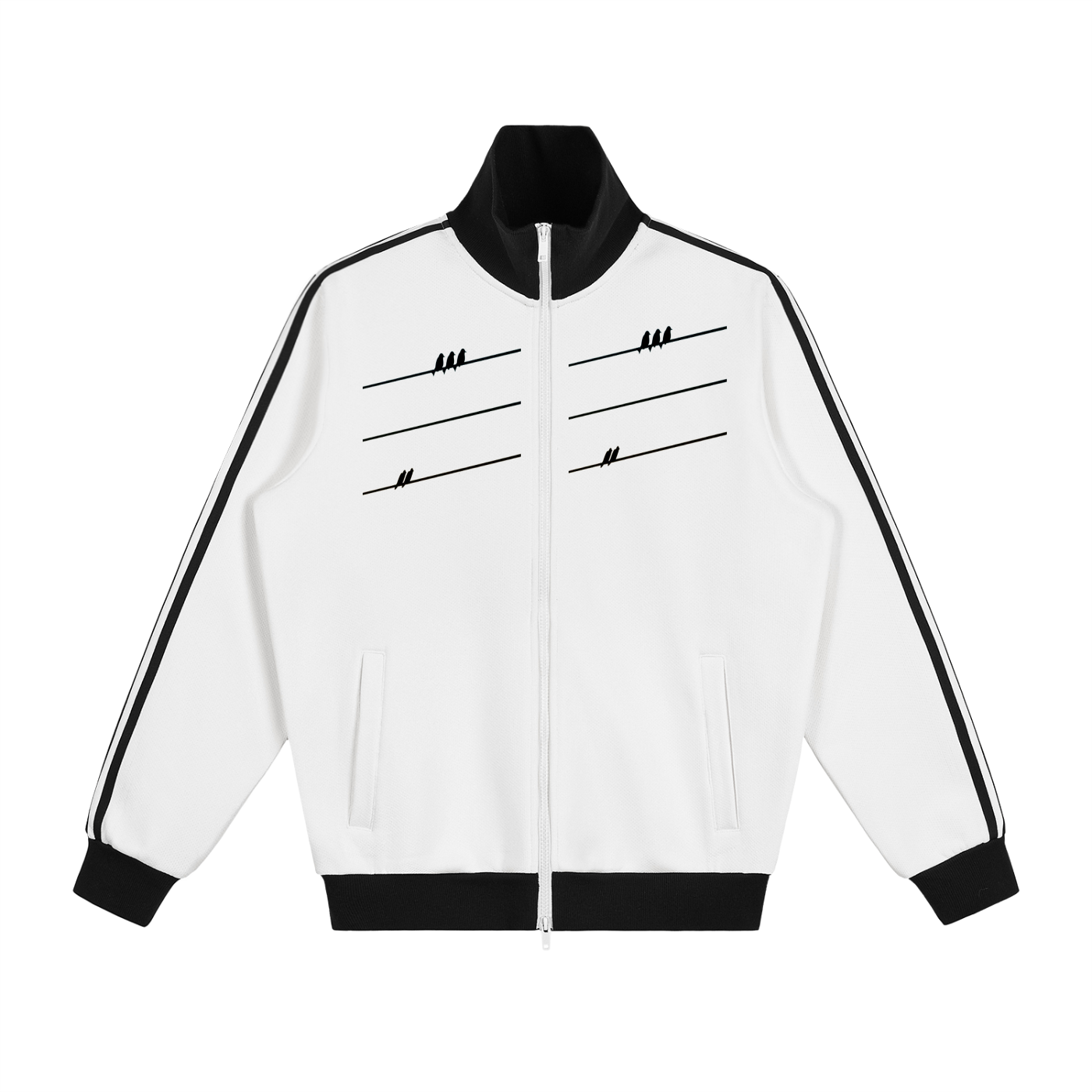 Contrast Side Stripe Fleece Track Jacket