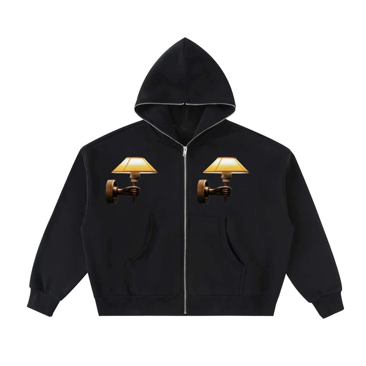 LW 123 Fleeced Full-Zip Boxy Hoodie
