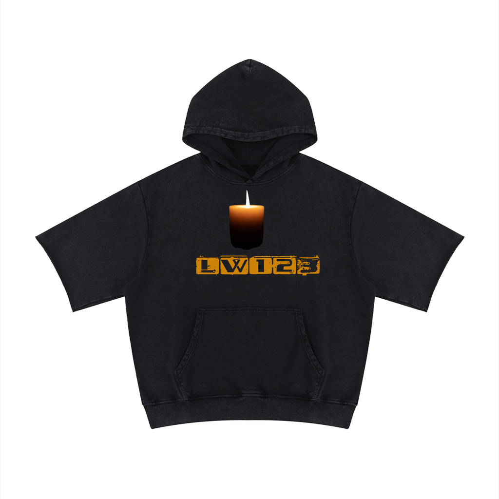 Unisex Mineral Wash Short Sleeve Hoodie