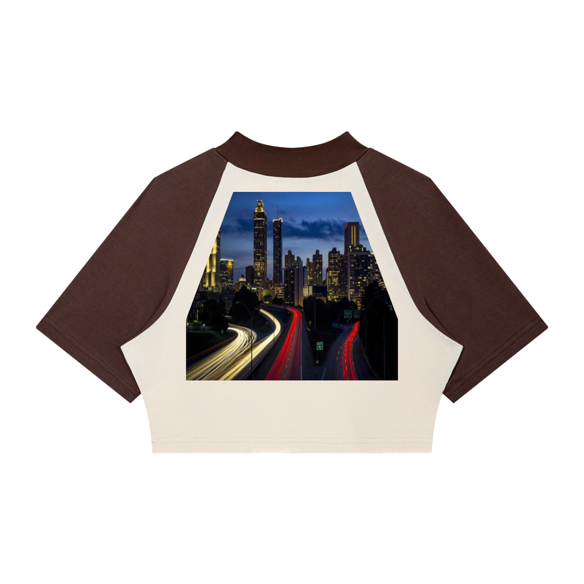 LW 123 Women’s Color Block Raglan Crop T-Shirt