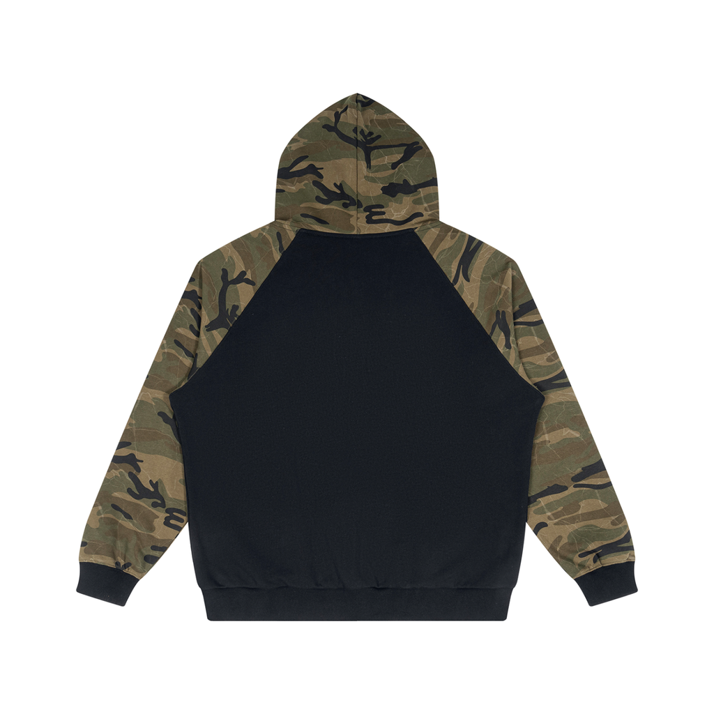 LW 123  Camo-Splice Raglan Zip Hoodie