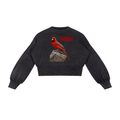 Mineral Wash Balloon Sleeve Cropped Sweater