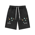 Unisex Mineral Wash Raw Edge Shorts