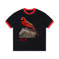 Contrast Edge Ribbed Crewneck T-Shirt