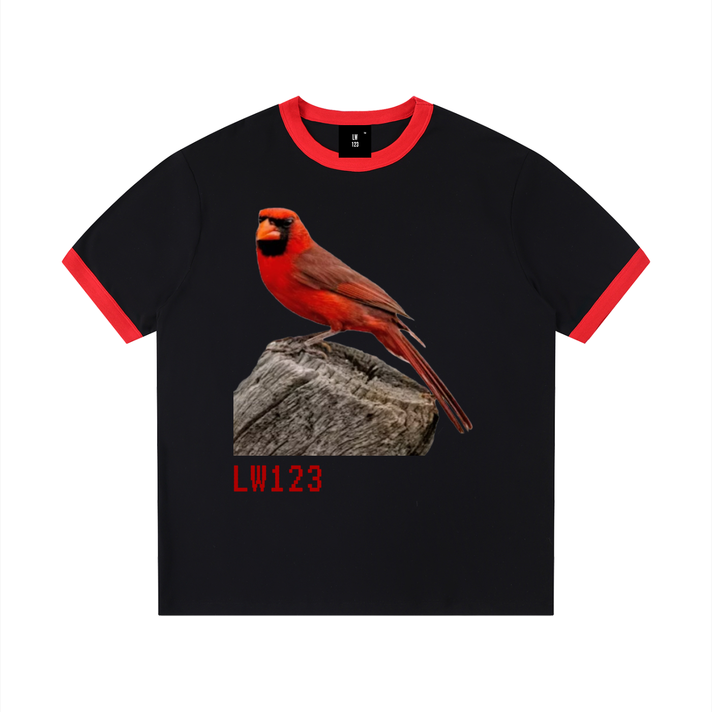 Contrast Edge Ribbed Crewneck T-Shirt