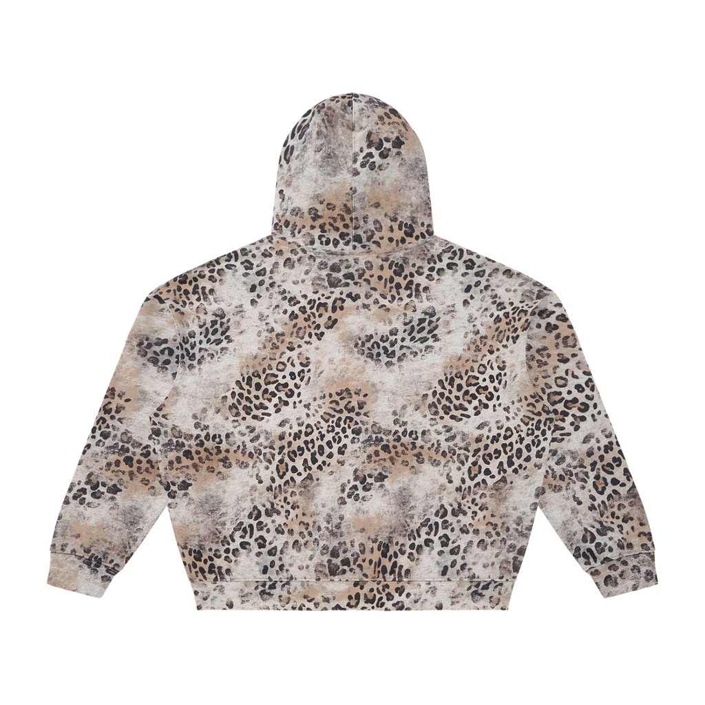 LW 123 Vintage Wash Leopard Full Zip Hoodie
