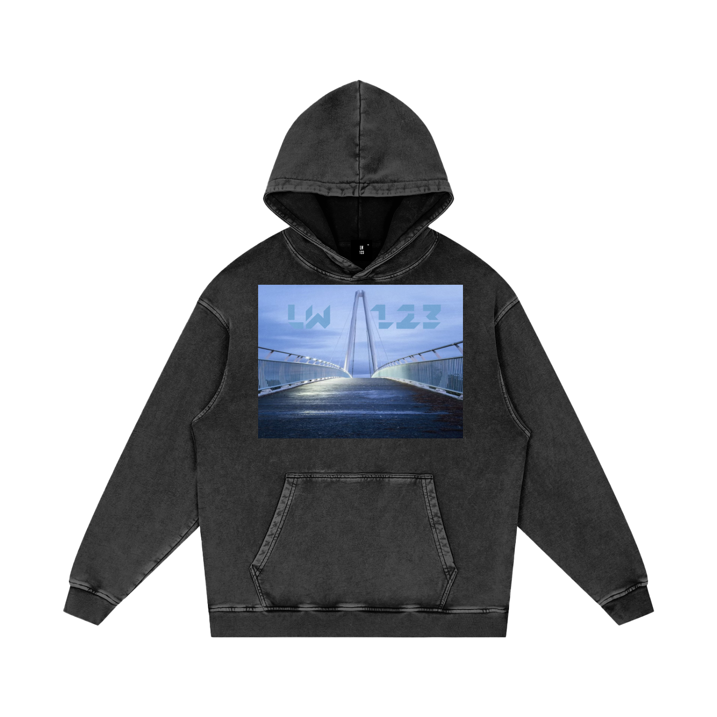LW 123 Snow Washed Loose Cotton Hoodie