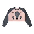 Raw-Hem Color-Block Raglan Crop Sweatshirt