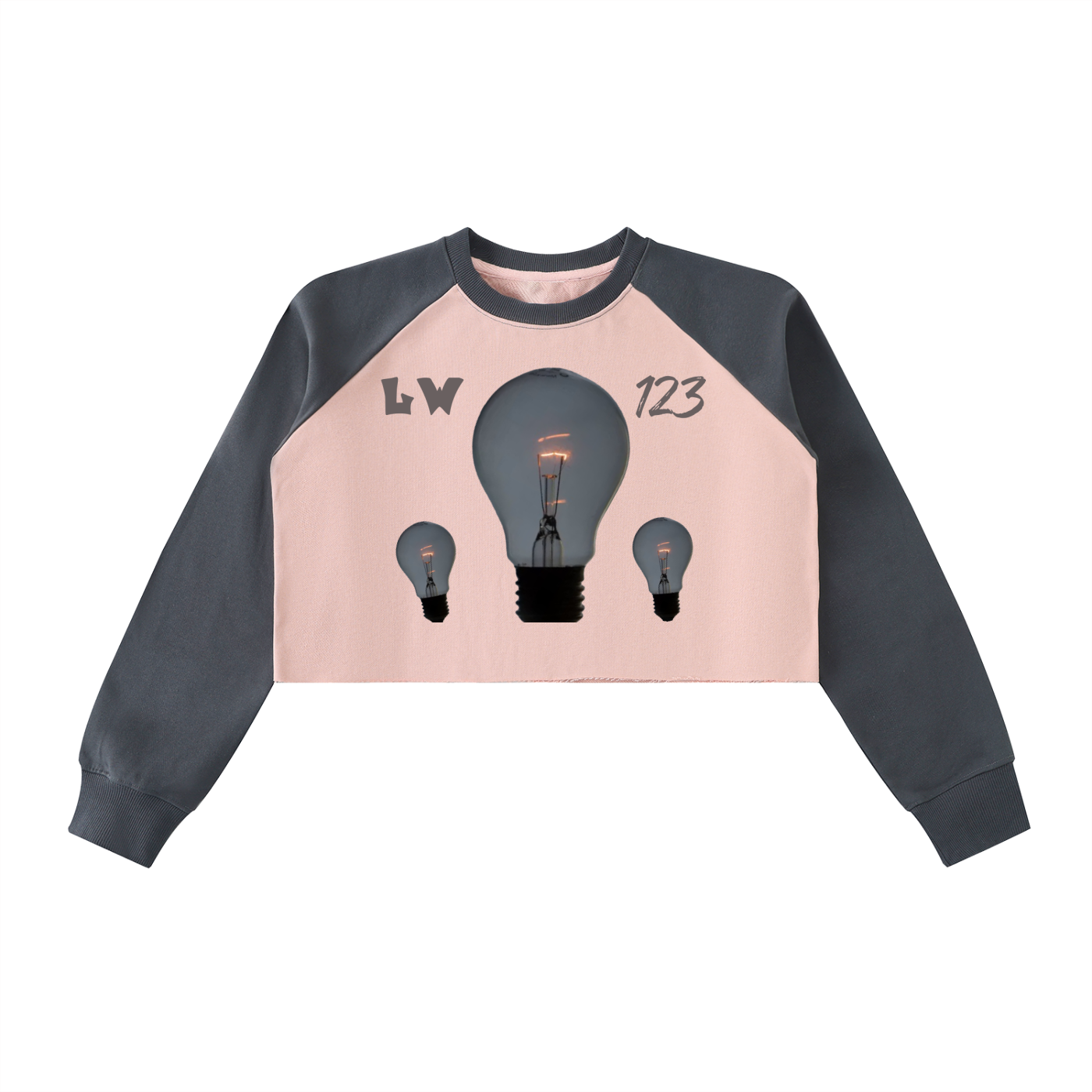 Raw-Hem Color-Block Raglan Crop Sweatshirt