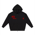 Unisex Loose Solid Full Zip Hoodie