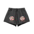 Snow Washed Raw Edge Drawstring Shorts