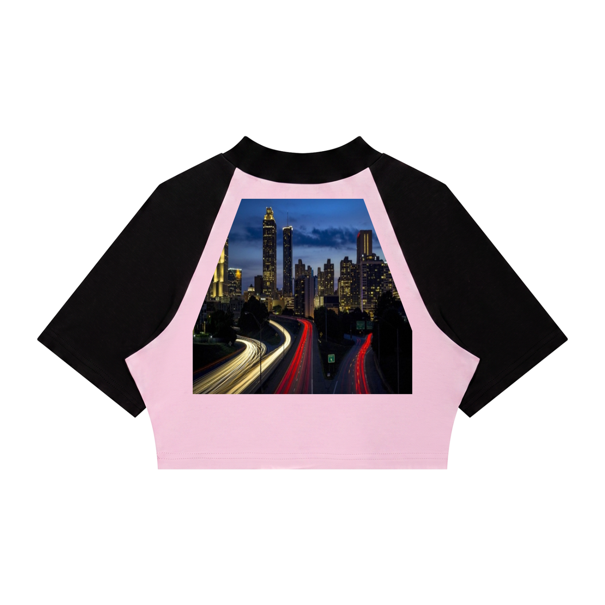 LW 123 Women’s Color Block Raglan Crop T-Shirt