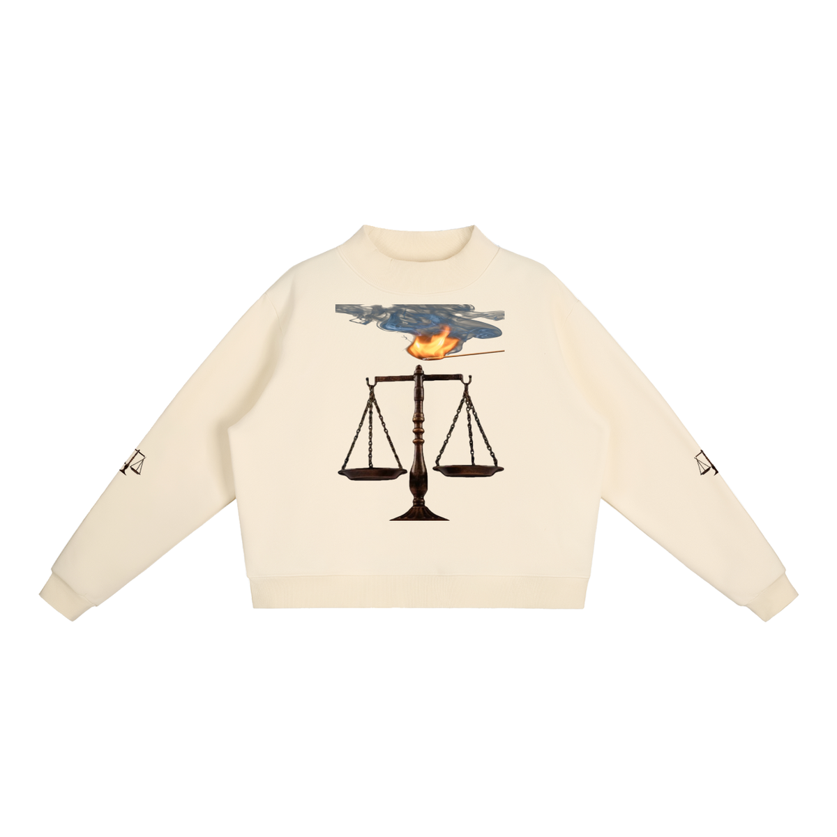 LW 123 Fleece Mock-Neck Crew Sweatshirt